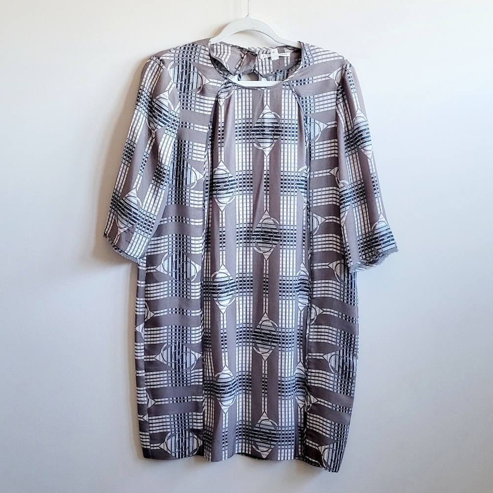 Burning Torch Silk Art Deco Shift Dress